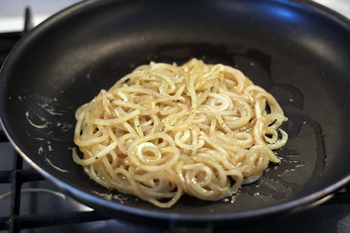 making a potato noodle pancake