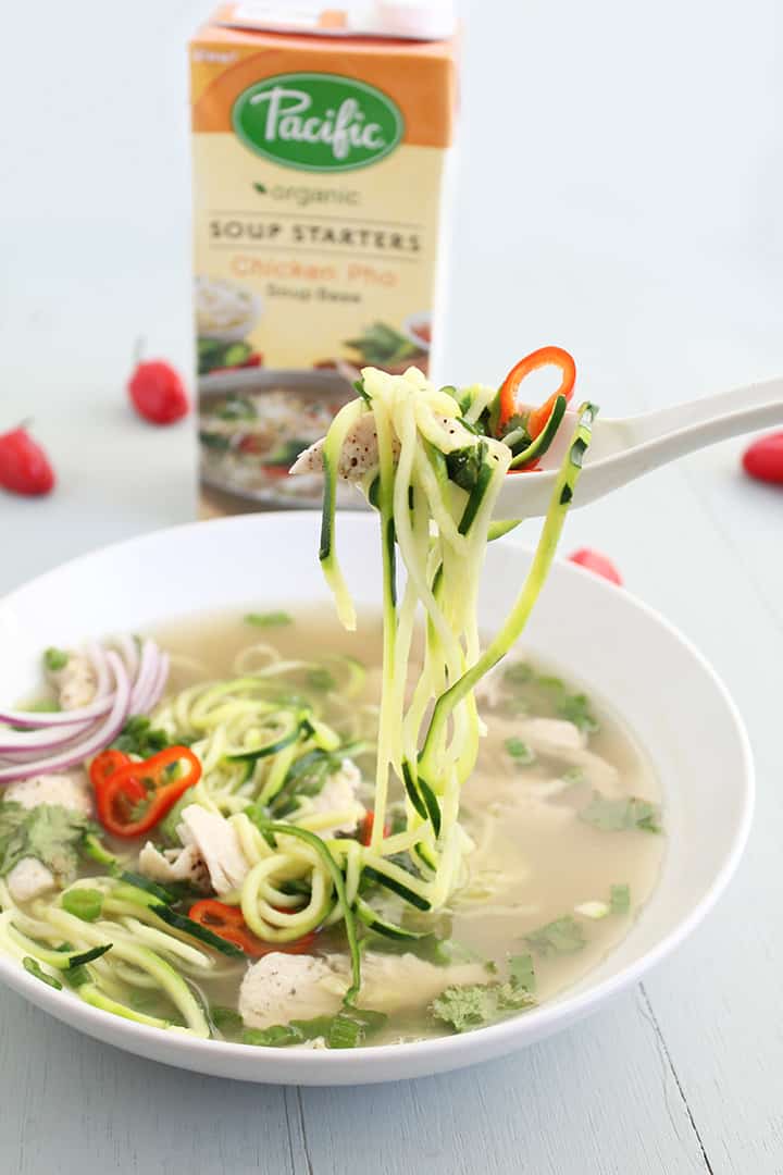 Chicken Pho Zucchini Noodle Soup