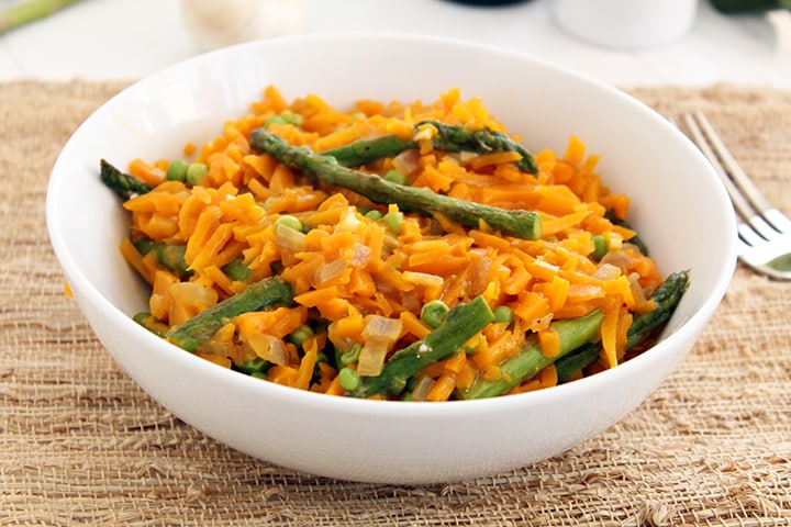 Parmesan Squash Rice Risotto with Asparagus & Green Peas