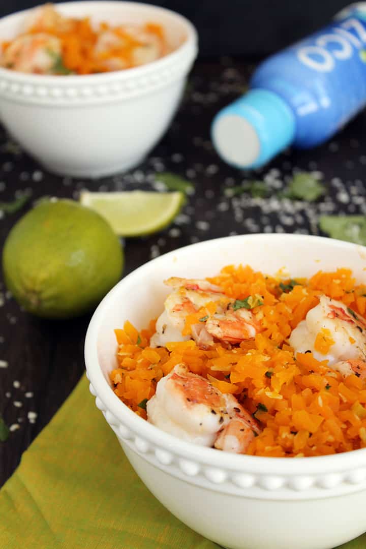 Lime Shrimp & Coconut Butternut Squash Rice with @ZICO