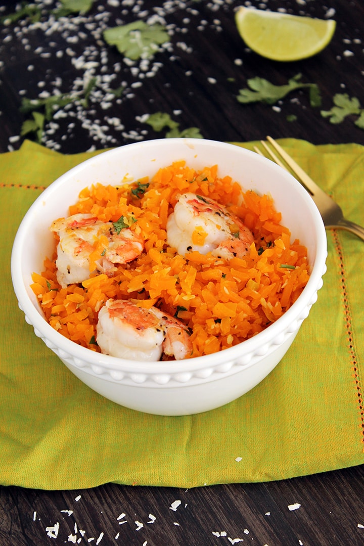 Lime Shrimp & Coconut Butternut Squash Rice with @ZICO