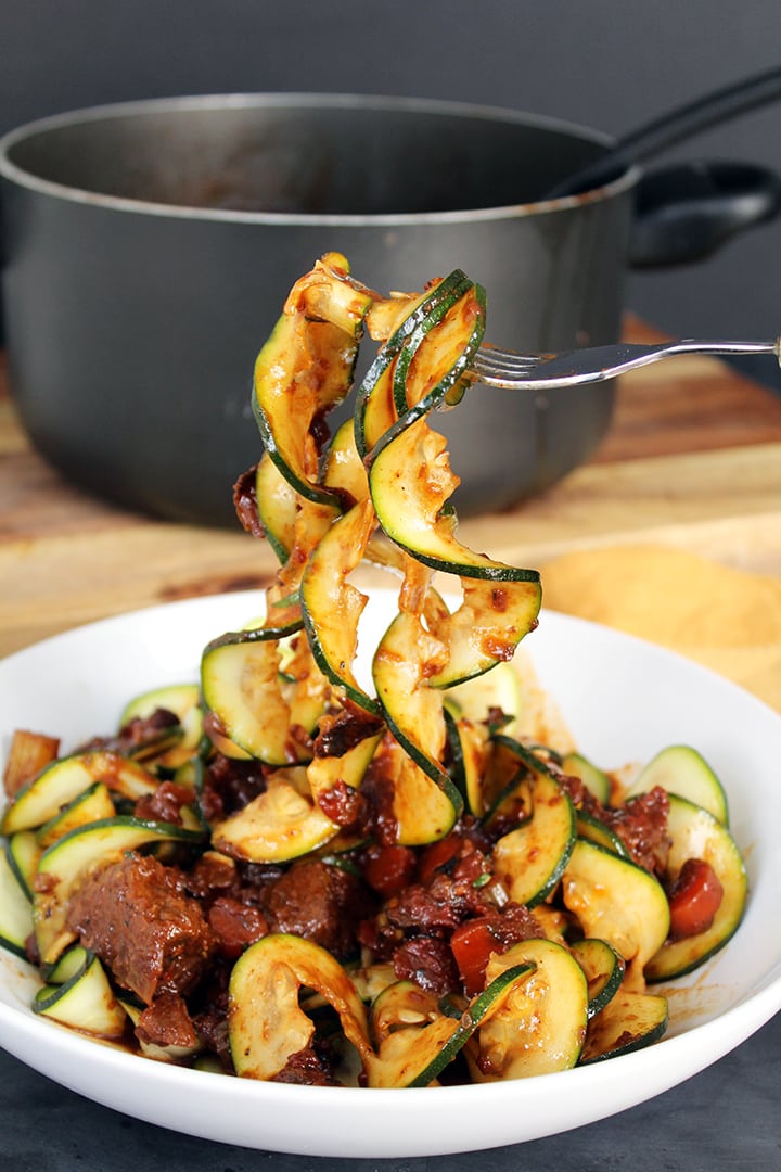 Hearty & Healthy Beef Stew with Zucchini Noodles