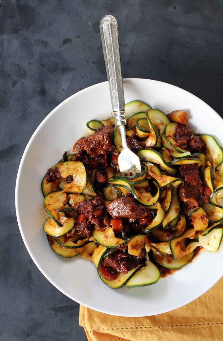 Hearty & Healthy Beef Stew with Zucchini Noodles