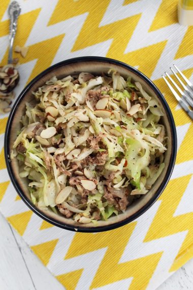 Spiralized Cabbage with Tuna & Almonds