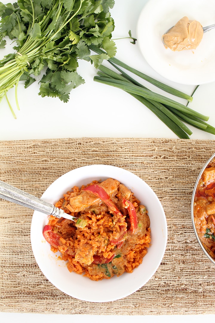 Thai Pork & Peanut Coconut Red Curry with Sweet Potato Rice