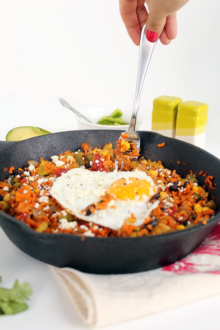 Sweet Potato Rice Mexican Breakfast Skillet 
