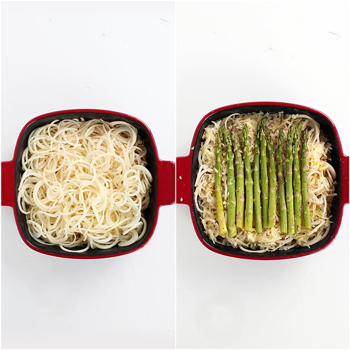 Gruyere and Asparagus Potato Noodle Casserole