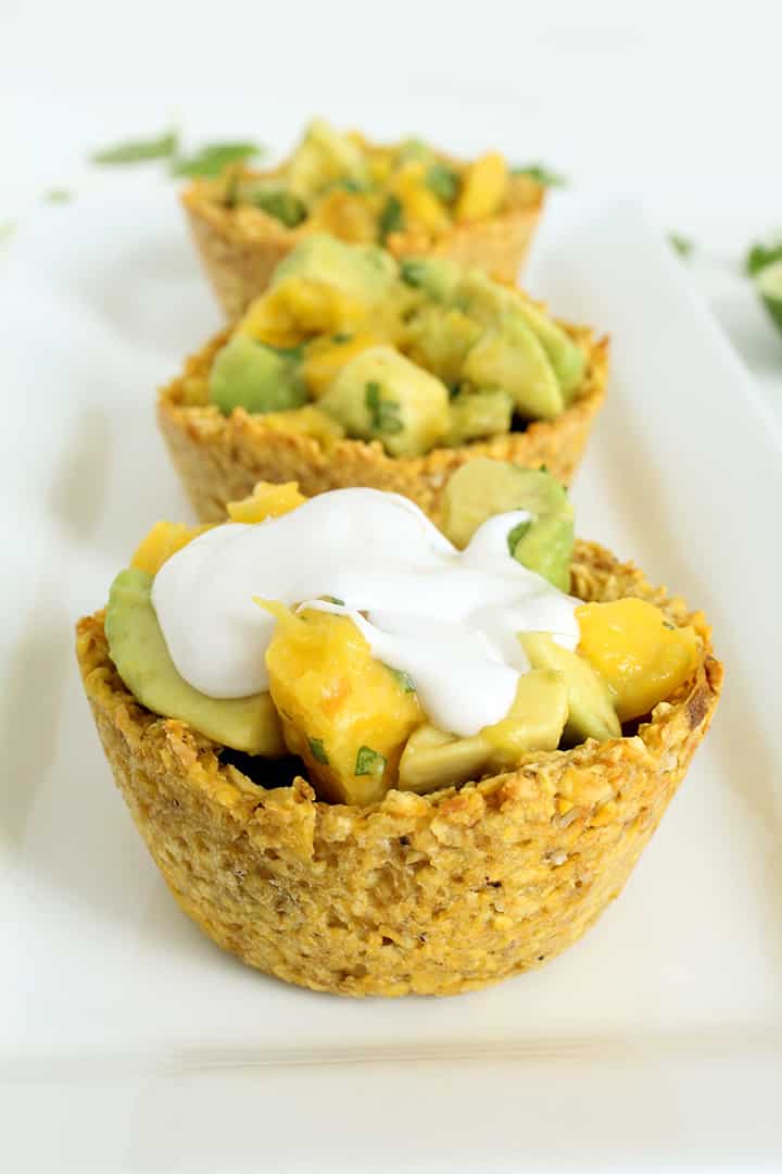 Whipped Coconut Cream Plantain Cups with Mango and Avocado - Inspiralized