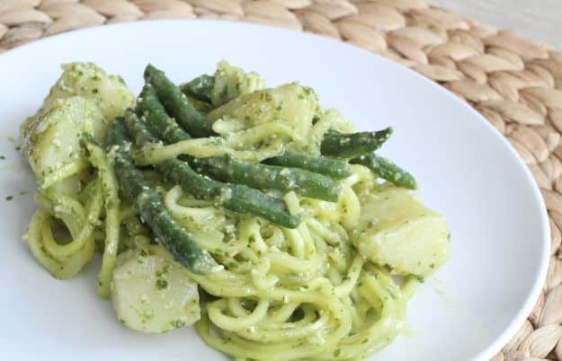 Pesto Zucchini Pasta Salad with Green Beans and Potatoes