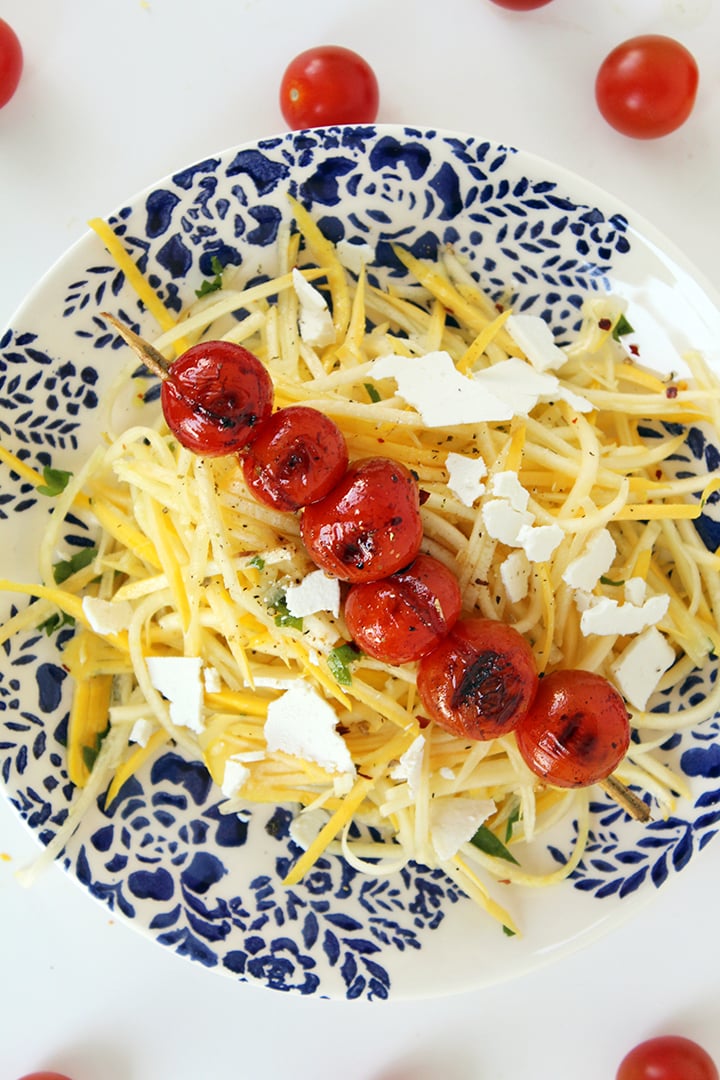 Yellow Squash with Ricotta Salata and Grilled Tomatoes + OXO Giveaway