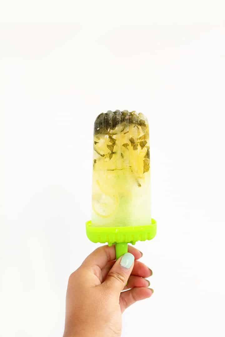 Lime, Mint and Cucumber Noodle Ice Popsicles