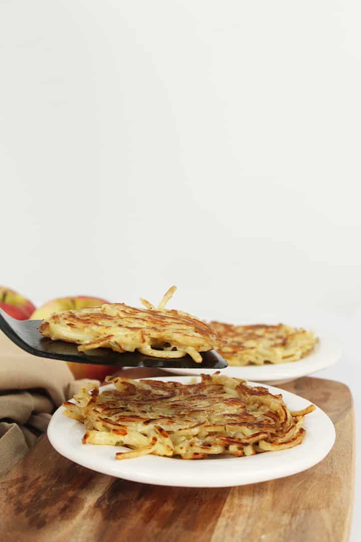 Easy Cheddar-Rosemary Spiralized Potato Pancakes 