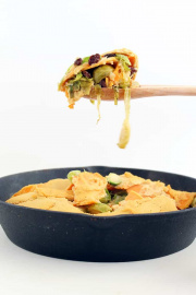 Vegan Sweet Potato and Brussels Sprout Gratin with Marcona Almond-Maple Cream Sauce