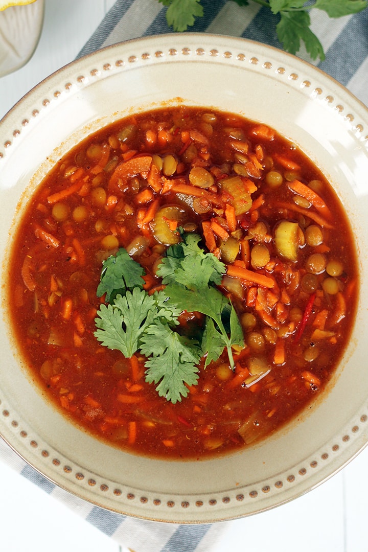 Slow Cooker Vegan Spicy Moroccan Carrot Rice and Lentil Stew