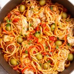 One Pot Basque Chicken with Spiralized Potatoes