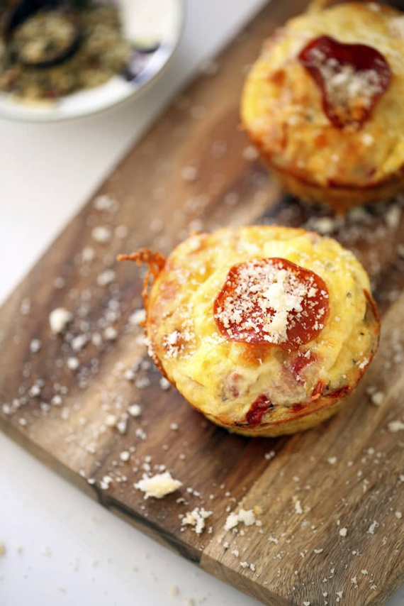 Pizza Egg Muffins with Potato Noodles