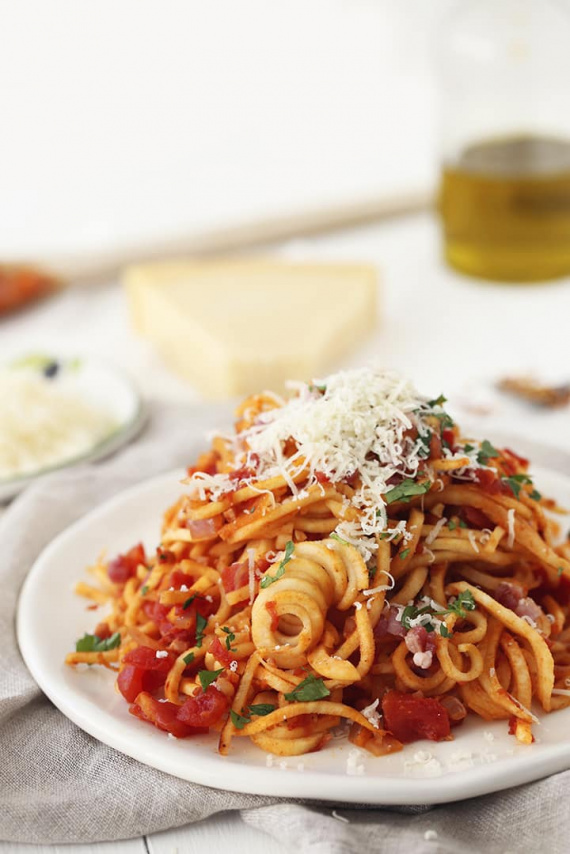 Parsnip Spaghetti All'Amatriciana