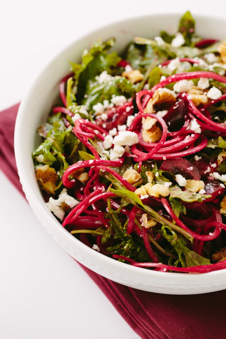 Goat Cheese, Beet Noodle and Cherry Salad