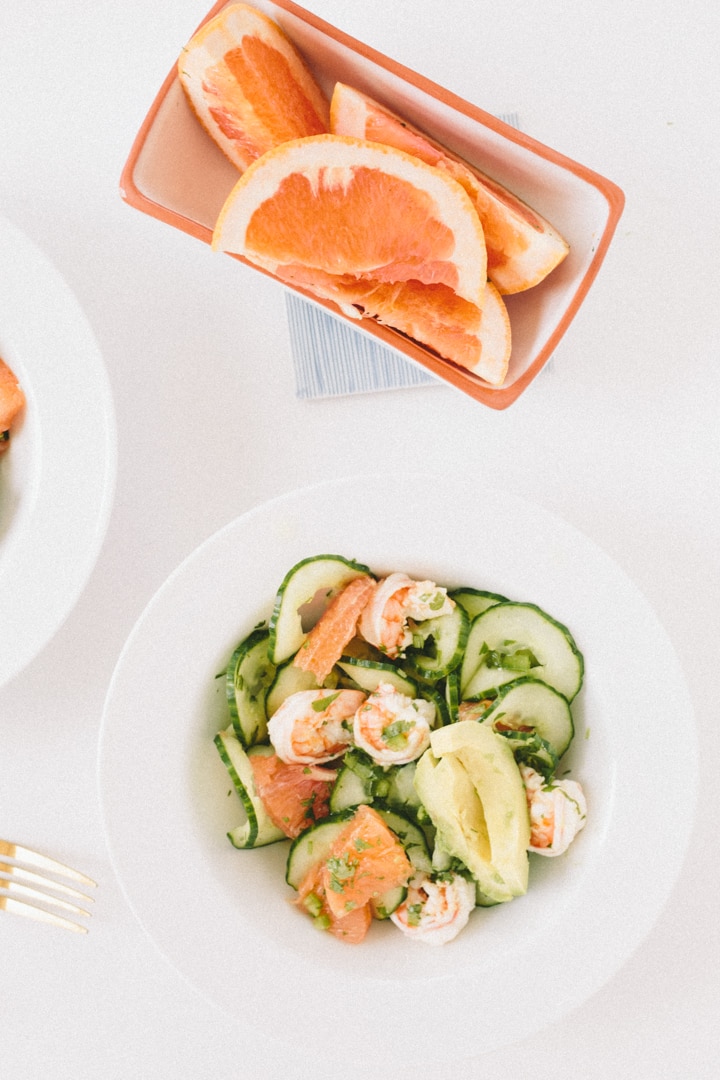 Spiralized Citrus Ceviche with Spiralized Cucumbers