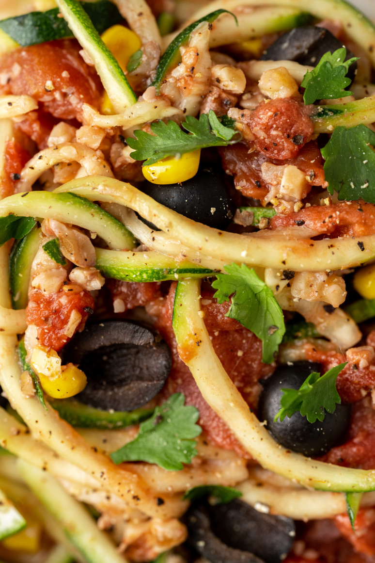 Vegan Taco Bolognese Zucchini Spaghetti