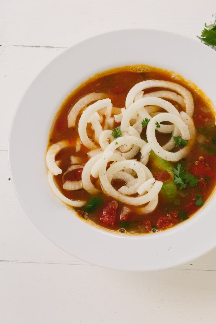 Tortilla Soup with Jicama Noodles