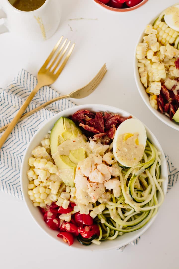No-Lettuce Lobster Cobb Salad with Zucchini Noodles