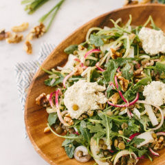 French Lentil and Arugula Salad with Herbed Cashew Cheese