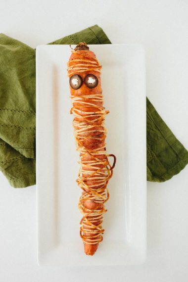 Roasted Carrot Mummies with Spiralized Potatoes