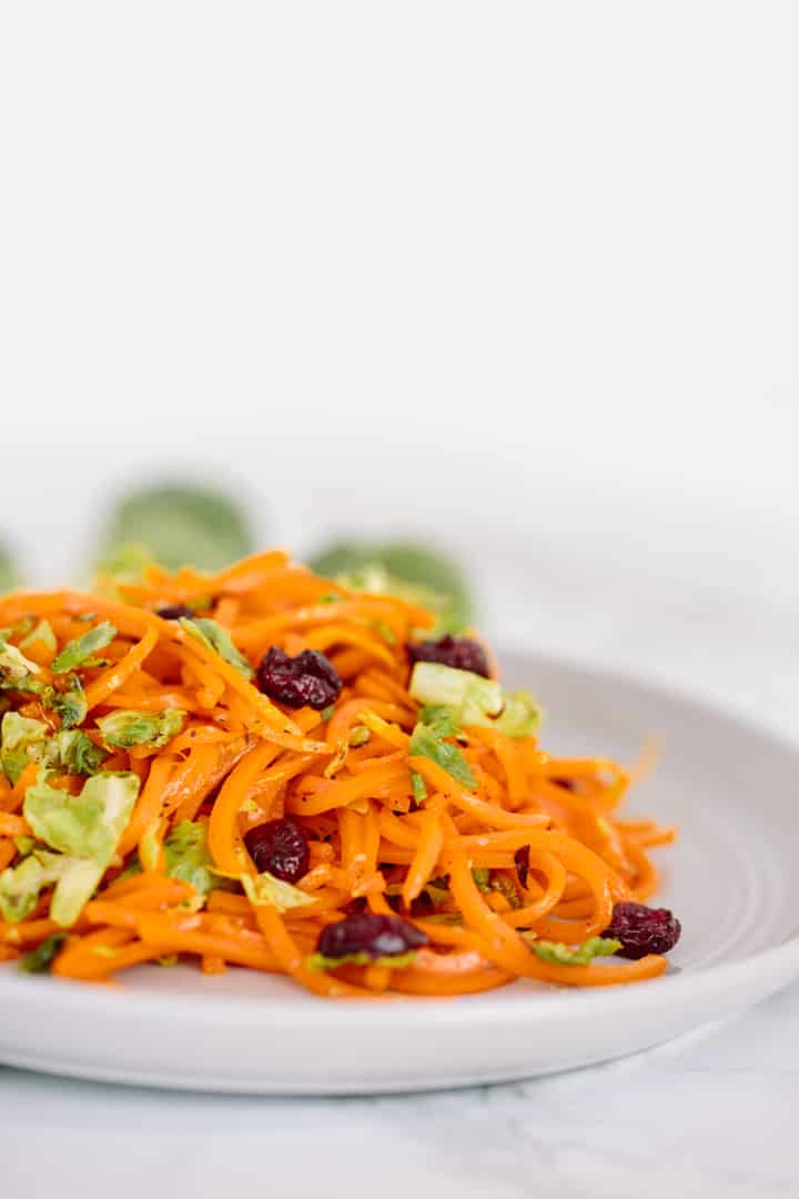 Brussels Sprouts and Butternut Squash Pasta with Parmesan and Cranberries