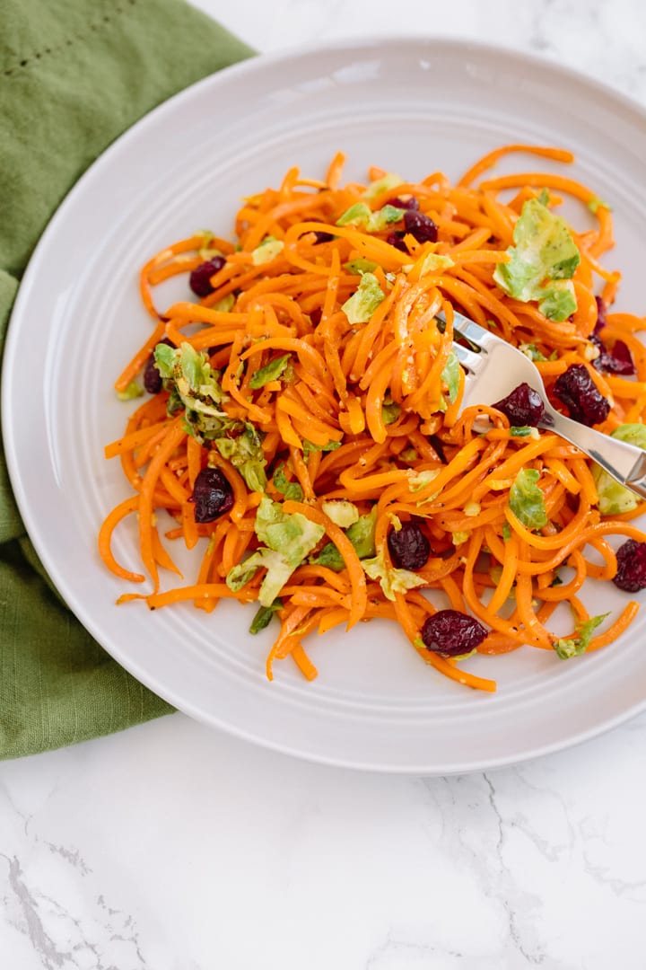 Brussels Sprouts and Butternut Squash Pasta with Parmesan and Cranberries