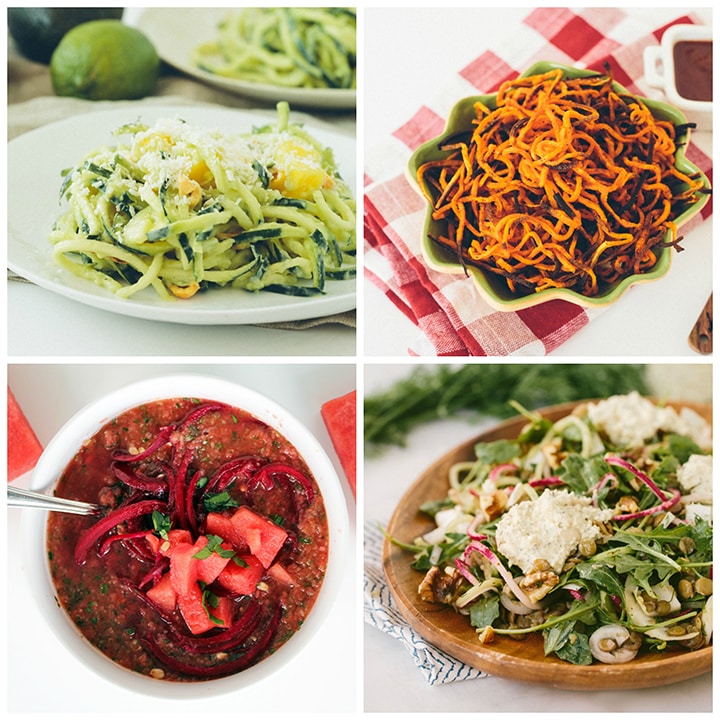 spiralized vegan and vegetarian recipe roundup