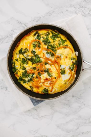 Spiralized Butternut Squash and Feta Frittata for Two