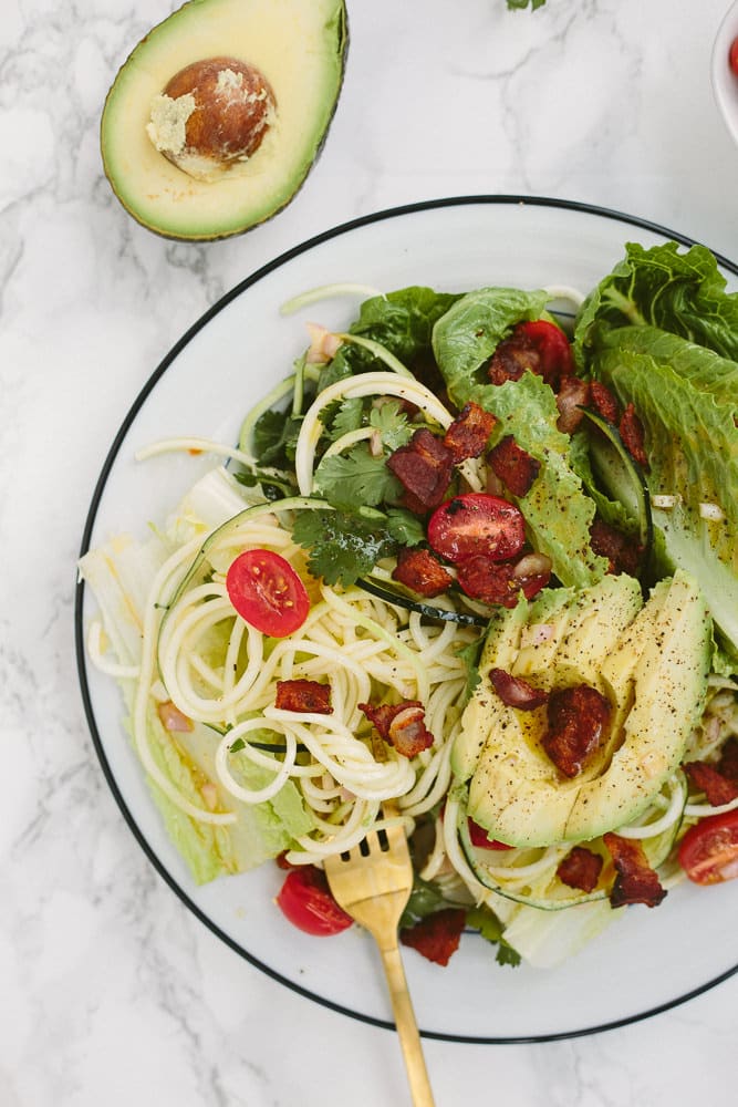 BLAT Salad with Zucchini Noodles