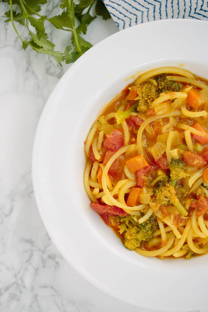 Vegan Curry with Spiralized Potatoes Recipe
