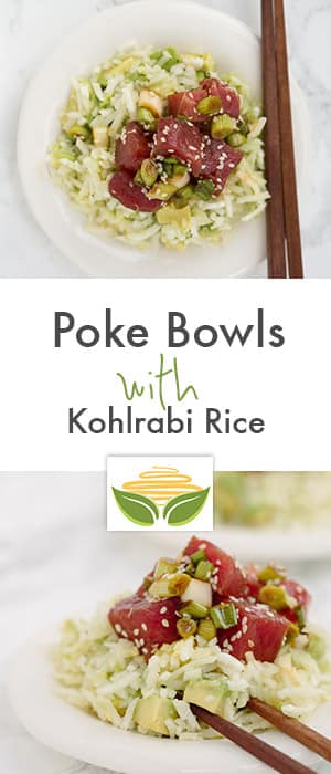Poke Bowls with Kohlrabi Rice