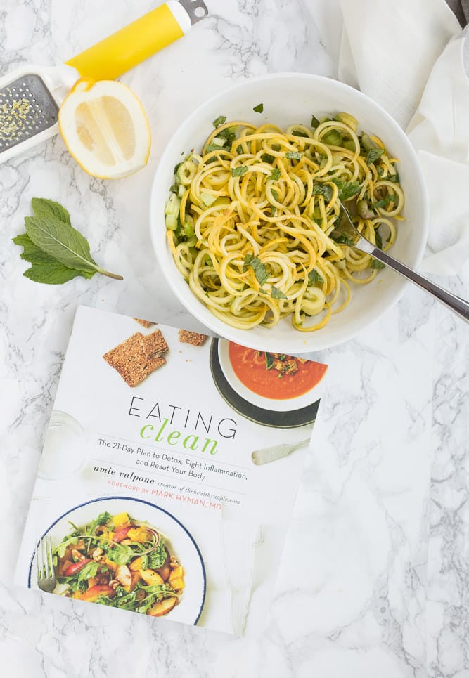 Spiralized Yellow Squash with Basil and Mint