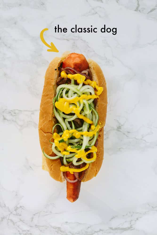 Vegan Carrot Dogs with Spiralized Toppings (Three Ways!)