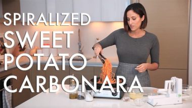 #EverydayInspiralized: Spiralized Sweet Potato Carbonara