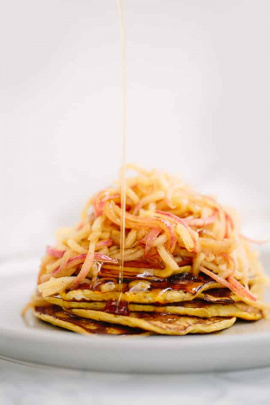 Two-Ingredient Pancakes with Cinnamon Spiralized Apples