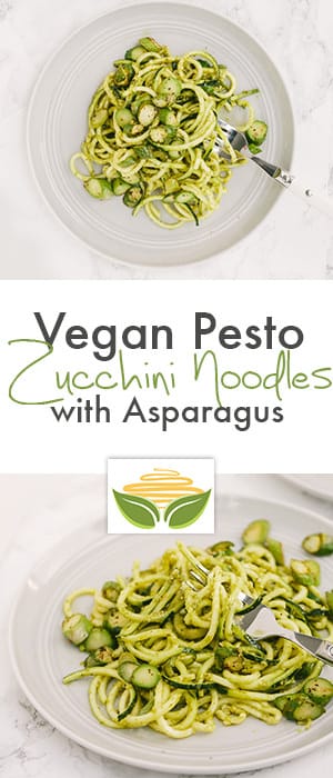 Vegan Pesto Zucchini Noodles with Asparagus
