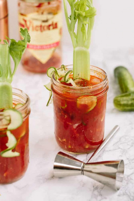 Bloody Mary with Spiralized Pickles
