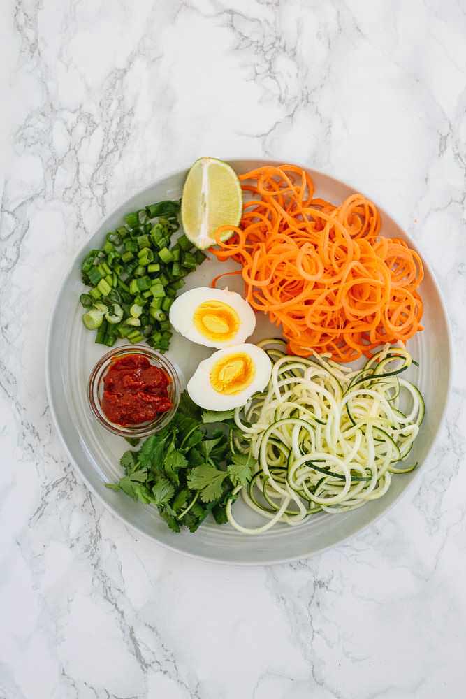 Instant Cup of Noodles with Spiralized Vegetables