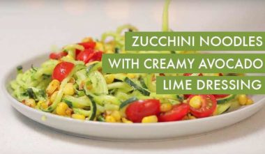 #EverydayInspiralized: Zucchini Noodles with Creamy Avocado Lime Cilantro Dressing, Corn and Tomatoes