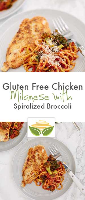 Gluten Free Chicken Milanese with Spiralized Broccoli