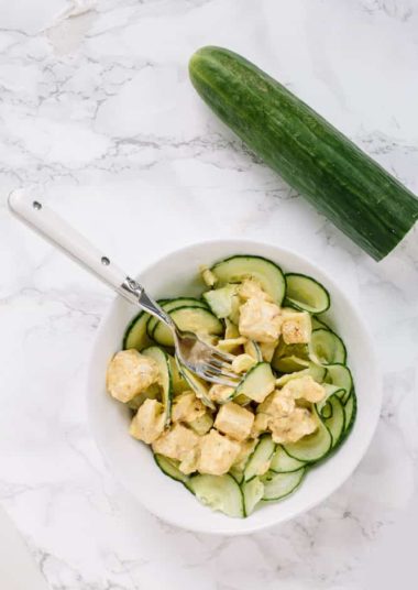 Curried Chicken Salad with Spiralized Cucumbers