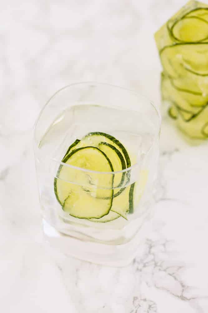 Spiralized Cucumber Ice Cubes