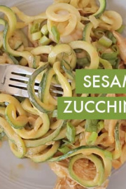 Sesame Chicken Zucchini Noodles (video)