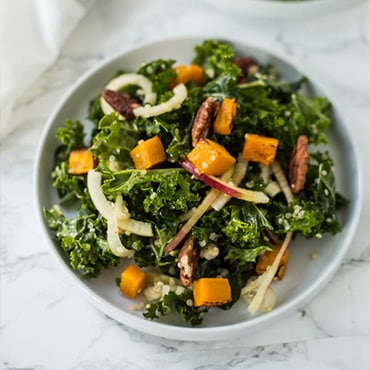 Autumn Kale and Quinoa Salad with Spiralized Apples