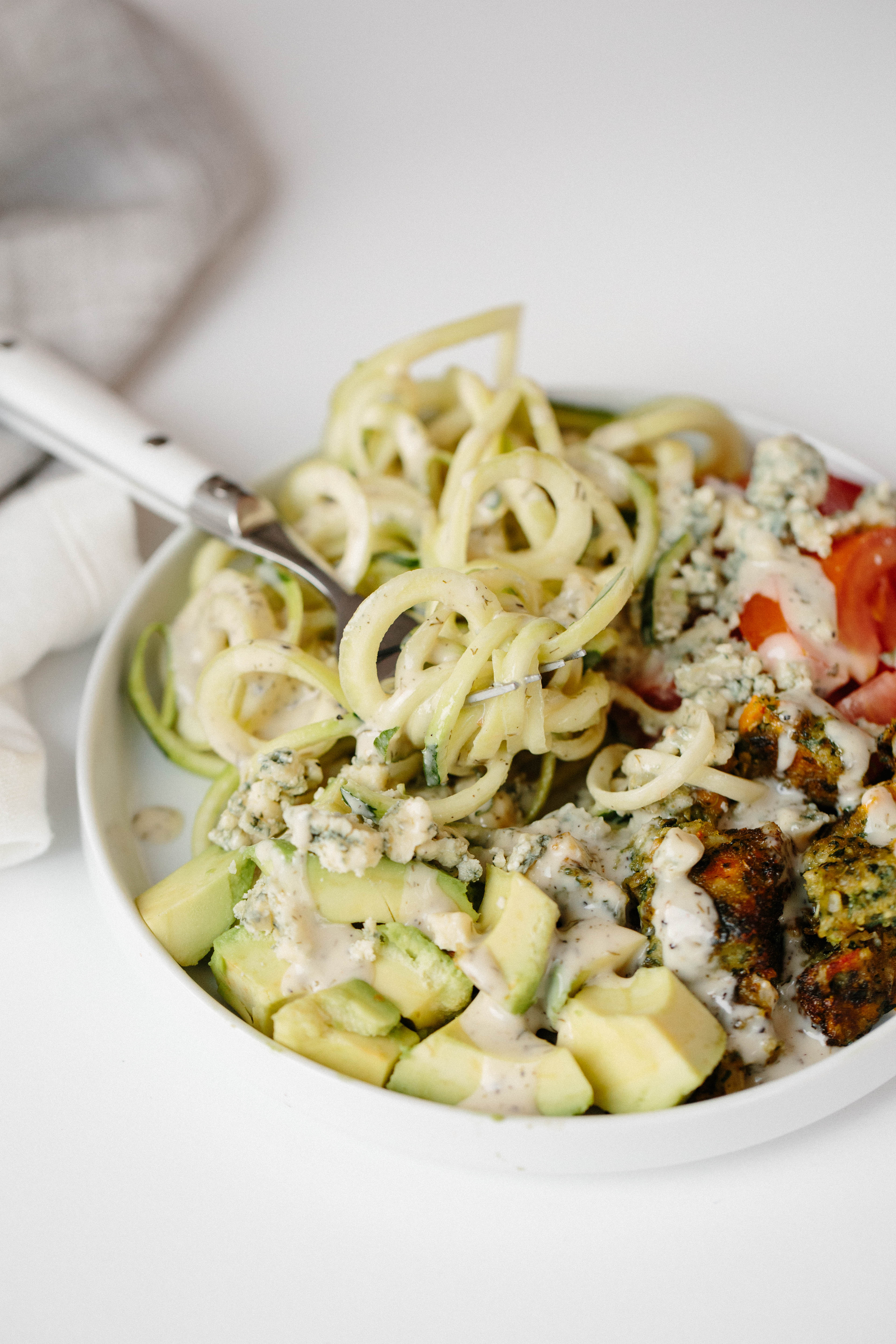 Vegetarian Zucchini Noodle Cobb Bowl