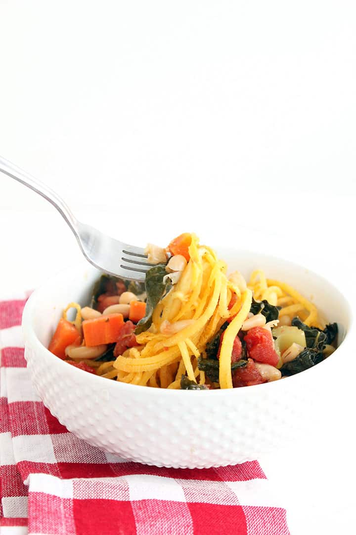 Winter Kale Vegetable Stew with Rutabaga Noodles